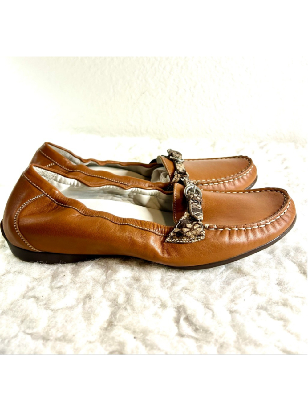 AGL Attilio Giusti Leombruni tan leather flats women size 40.5/10.5 - Picture 4 of 7